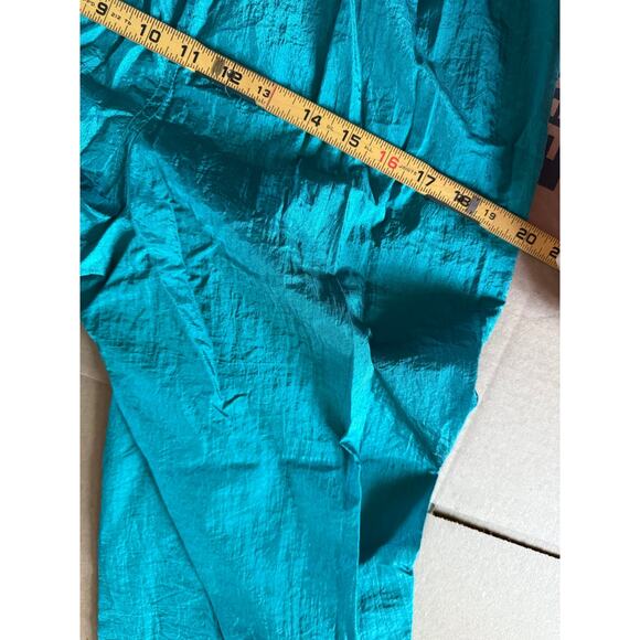 Vintage 80s Active Frontier Tracksuit Gold Turquoise Aqua Pink Women Windbreaker - Picture 7 of 9